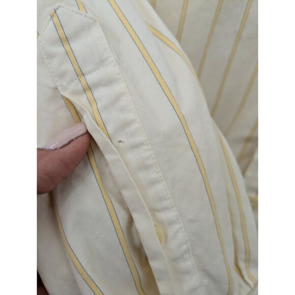 Vintage Abercrombie & Fitch Stripe Shirt Men Size L Preppy Butter Yellow Coastal - Picture 11 of 14